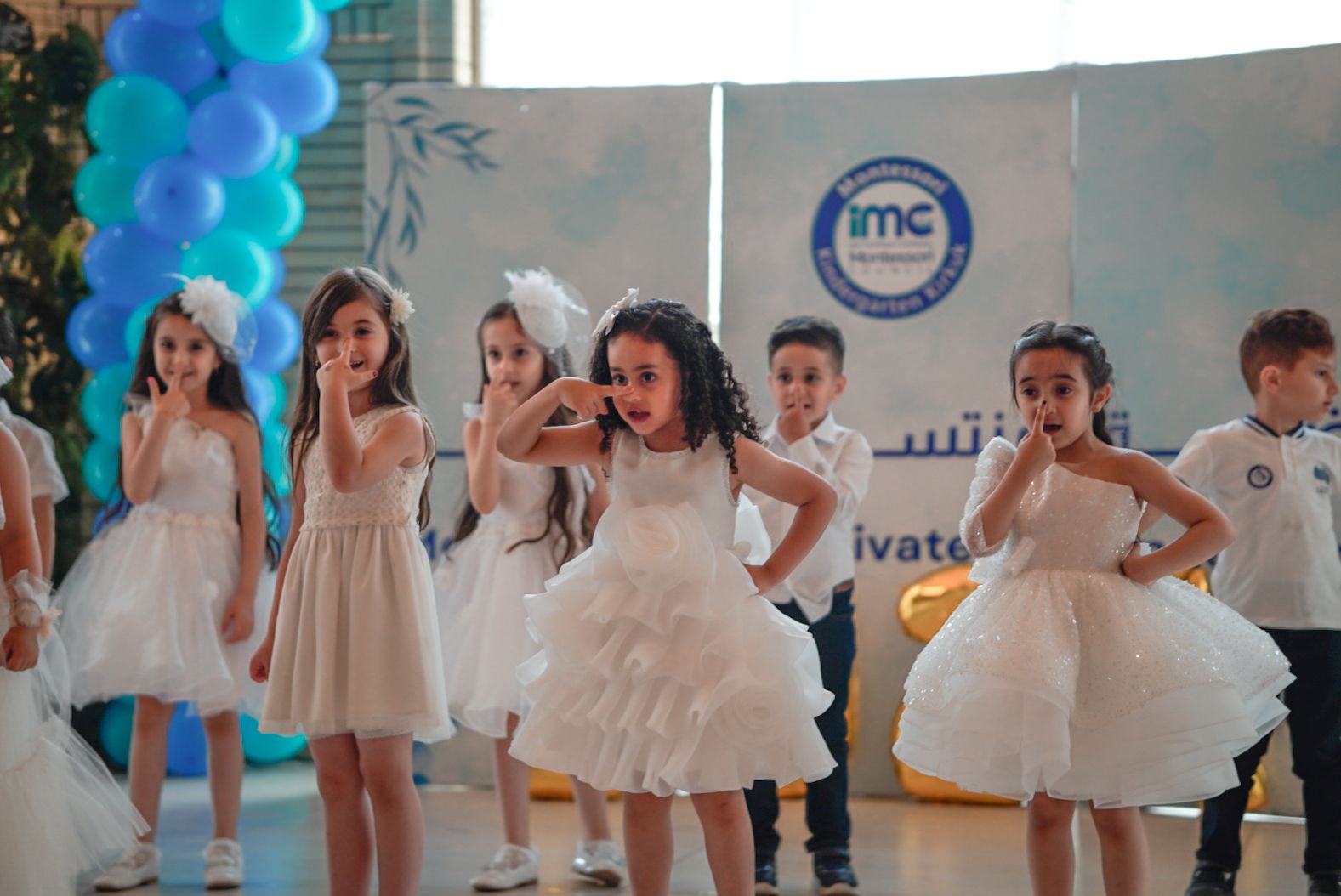 Kindergarten children at the graduation ceremony