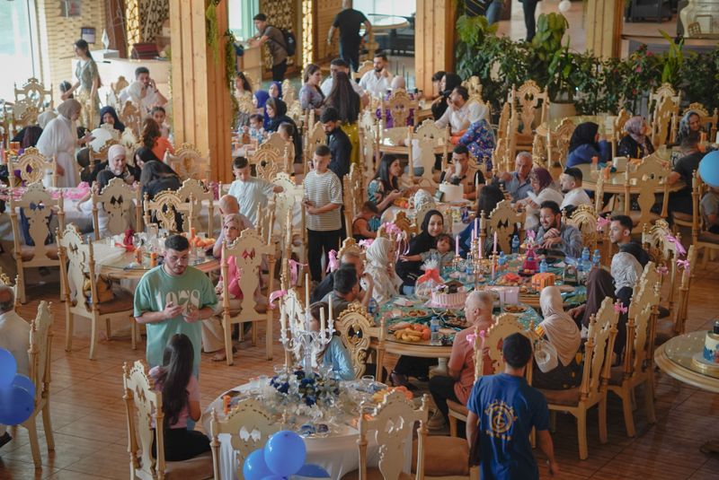 Graduation celebration with families